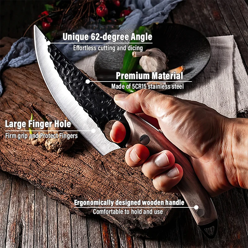 Kitchen Knife Handmade Forged Boning Knife Meat Cleaver Butcher Fish Chef Knife Stainless Steel Machete For Kitchen