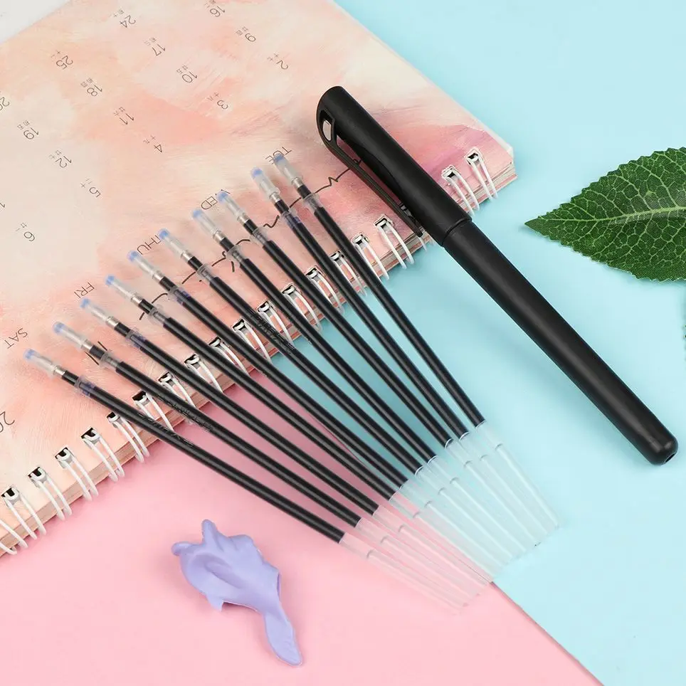 1Set Automatic Fade Pen Kit Magic Disappearing Refill Invisible Ink Gel Pens Groove Copybook Calligraphy Board Practice Tools