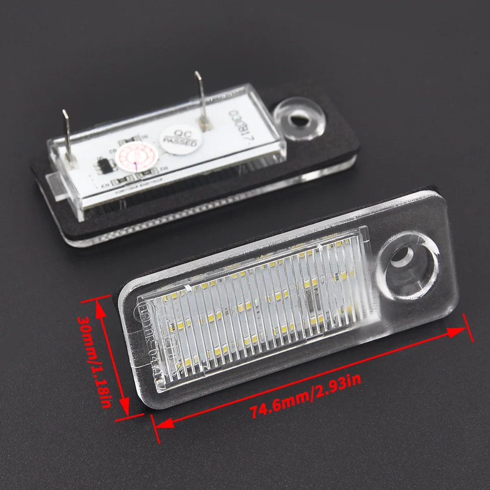 2Pcs Error Free LED License Number Plate Light Lamps For Audi A6 4F RS6 C6 A4 B6 B7 S4 RS4 A3 8P Q7 4L A5 8F A8 4H S8 D4