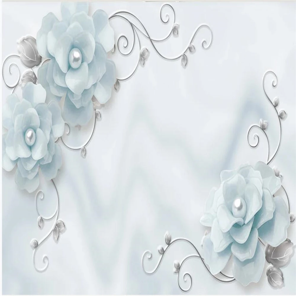 

Modern simple and beautiful jewelry flower wallpapers vine art TV background 3d murals wallpaper for living room