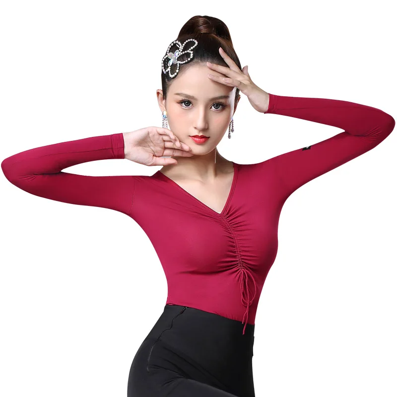 Latin dance costumse sexy latin dance tops für frauen latin tanzen jacke Nationalen Standard Dance tragen S-3XL