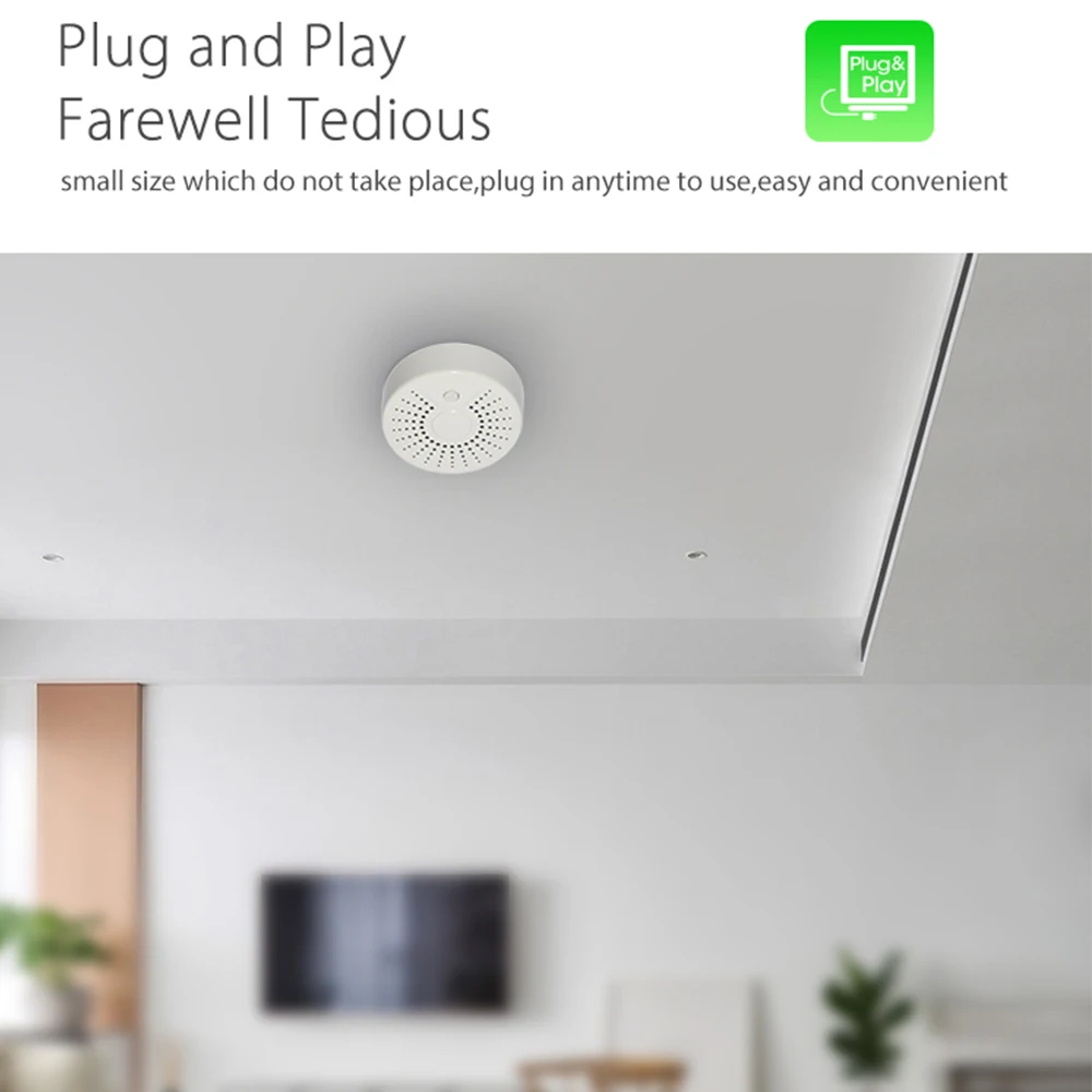 Tuya Smart Wifi Rookmelder Sensor Standalone Wireless Home Security Fire Alarm Met Google Home Alexa App Afstandsbediening