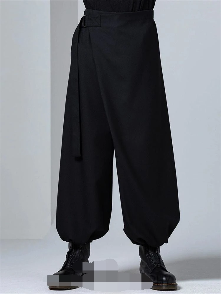 Men's new menswear fashion New Yamamoto style men's casual large size loose wide leg culottes