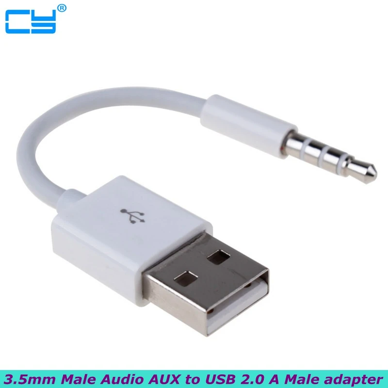 AUX audio 3.5mm jack plug to USB 2.0 charger data cable M audio earphone adapter cable for iPod car MP3 MP4 mobile phone