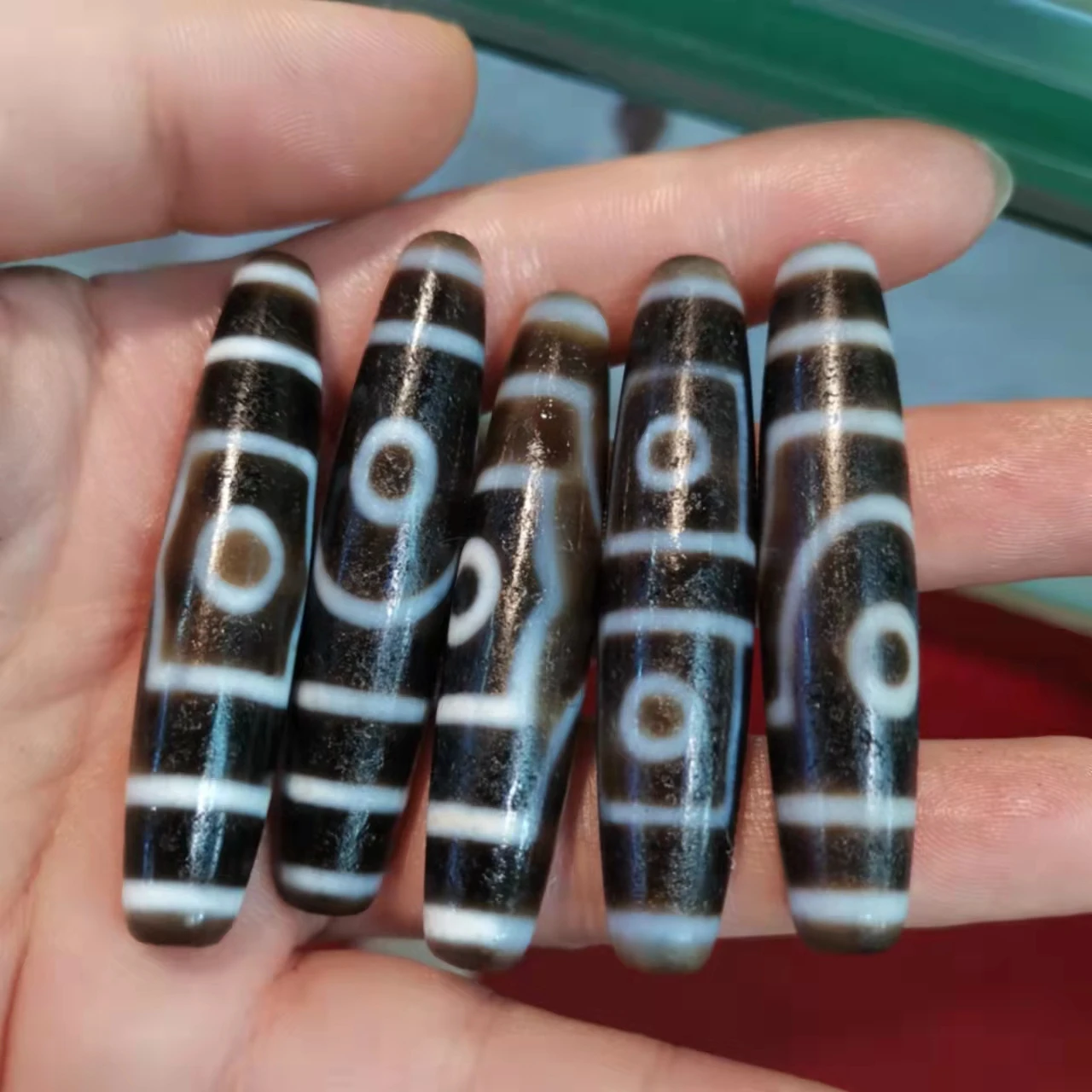 

1pcs/lot glossy lustrous weathered high-quality two-three-four-eye dzi agate beads natural rare precious accessories gem jewelry