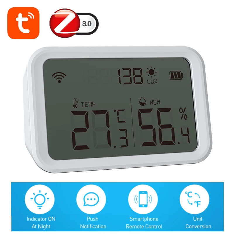 Tuya Smart Zigbee Thermometer And Hygrometer Wireless WIFI Temperature And Humidity Sensor Environmental Detector