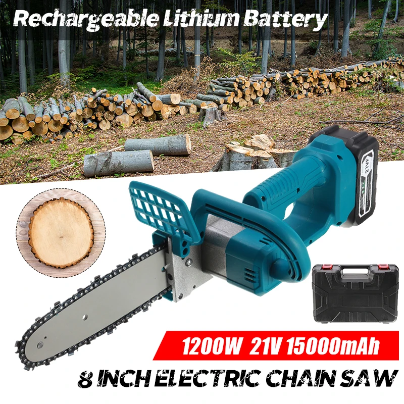 

21V Portable Lithium ChainSaw Cordless Wood Cutters Brushless Motor Power Tools Rechargeable Lithium Battery Mini Tools for home