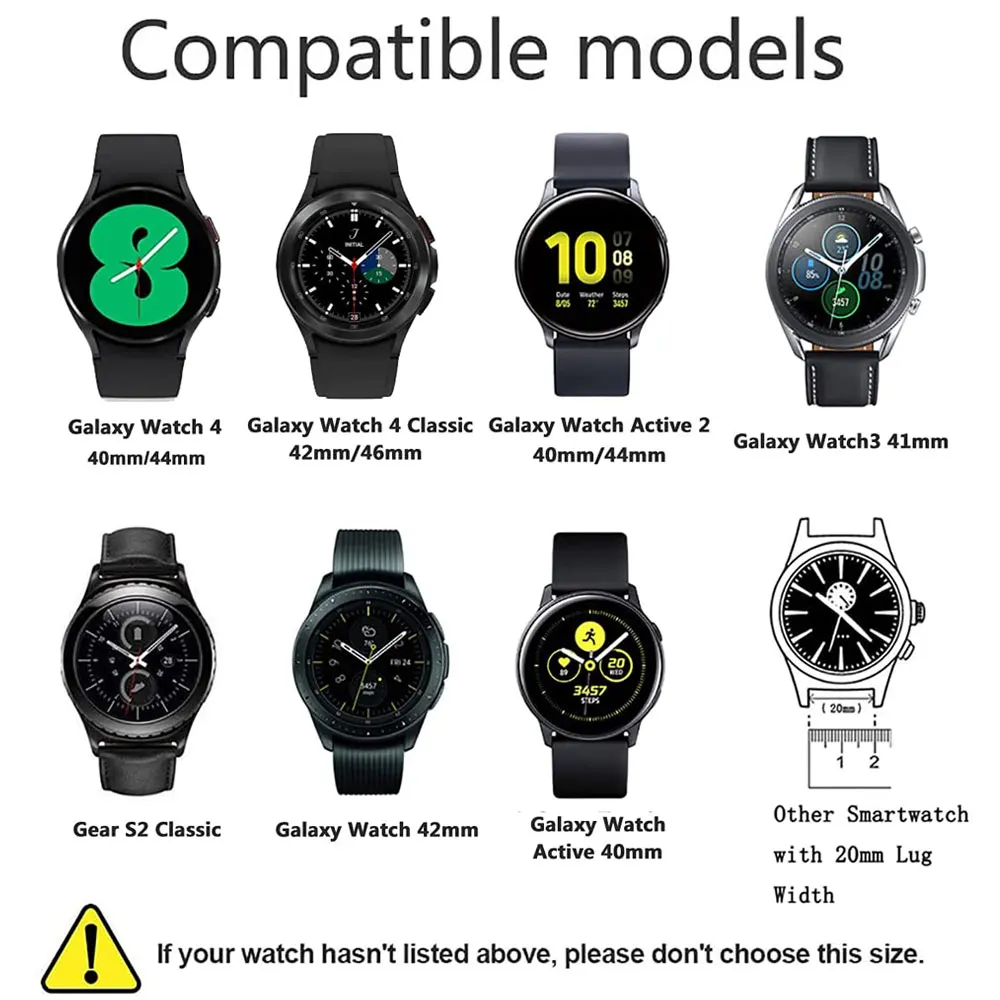 Tali Jam 20Mm 22Mm untuk Jam Tangan Samsung Galaxy Aktif 2 40Mm 44Mm Jam Tangan Galaxy 46Mm/Garmin Vivoactive 3//Jam Tangan Huawei GT2