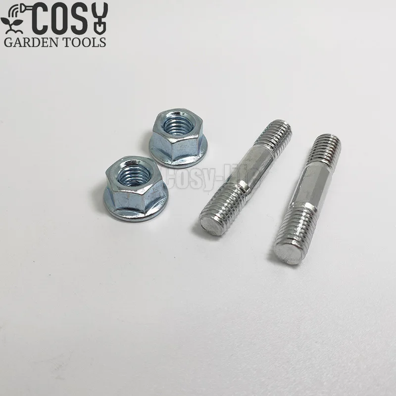 4Pcsเครื่องยนต์ลูกโซ่บาร์Nuts StudsชุดสำหรับBaumrAg SX62 62ccสำหรับKomatsu 4500 5200 5800เลื่อยโซ่หกเหลี่ยมสกรูBolt Powerเครื่องมือ