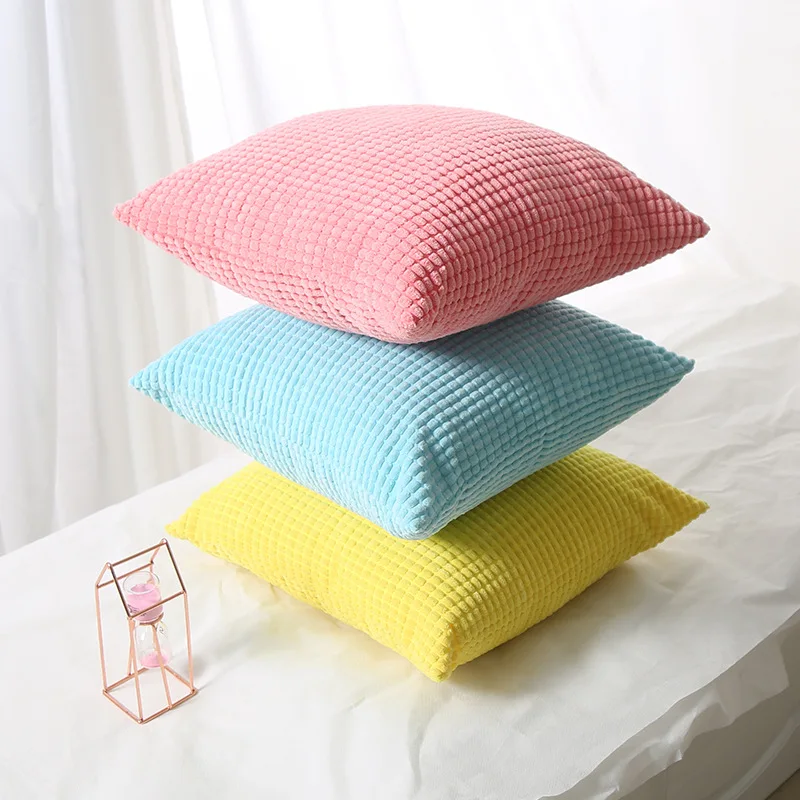 

Corduroy Corn Grain Solid Color Cushion Cover 30x50/40/45CM Home Decoration Throw Pillow Case For Living Room Sofa GA