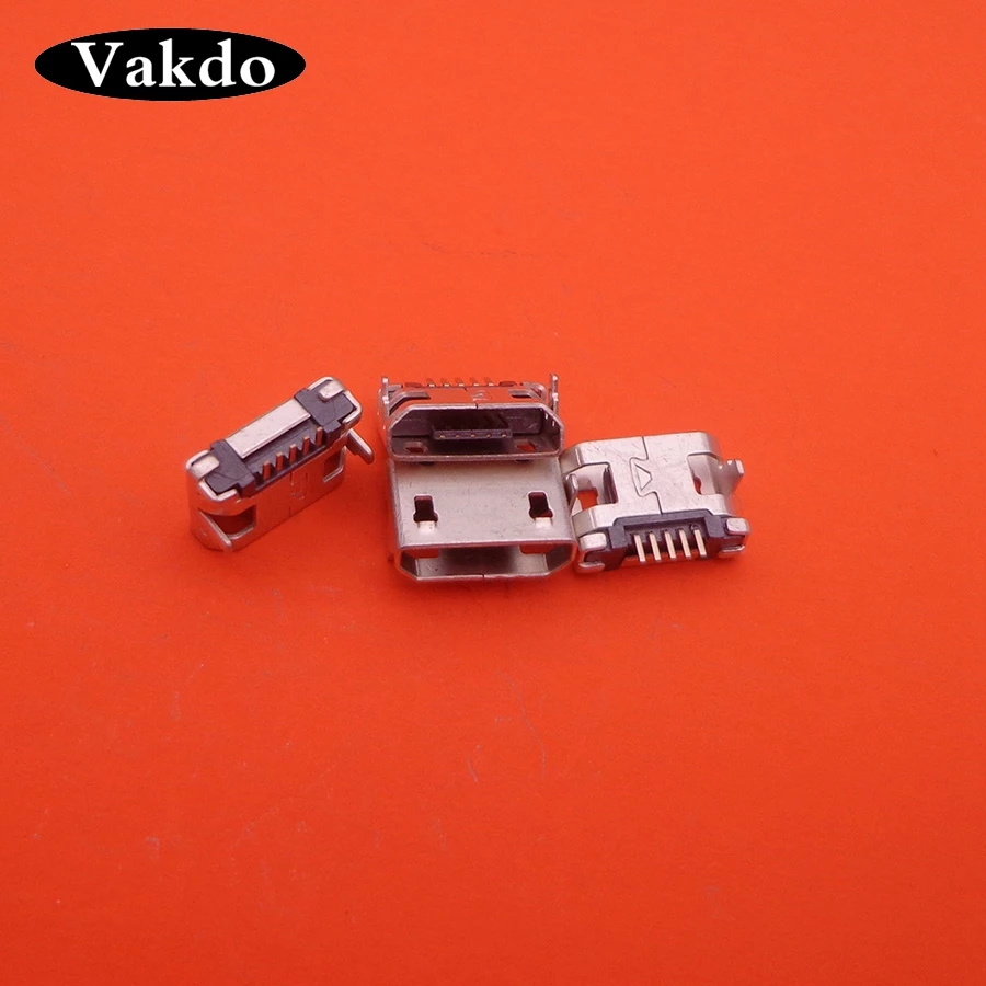 100Pcs 5pin DIP 7.2 Micro usb JACK socket Connector For OPPO X907 R807 R81 Universal for Samsung Lenovo Huawei ZTE HTC etc