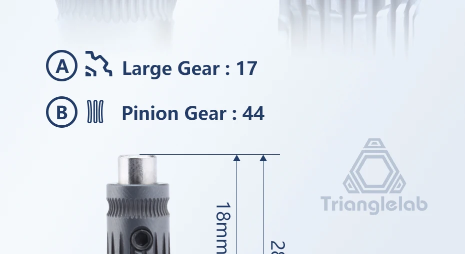 C Trianglelab DDB Extruder Welle Montage Getriebe Einzel und RNC Nano Beschichtung Antriebsrad Für DDB Extruder DIY Antriebsrad Extruder – Detail 20