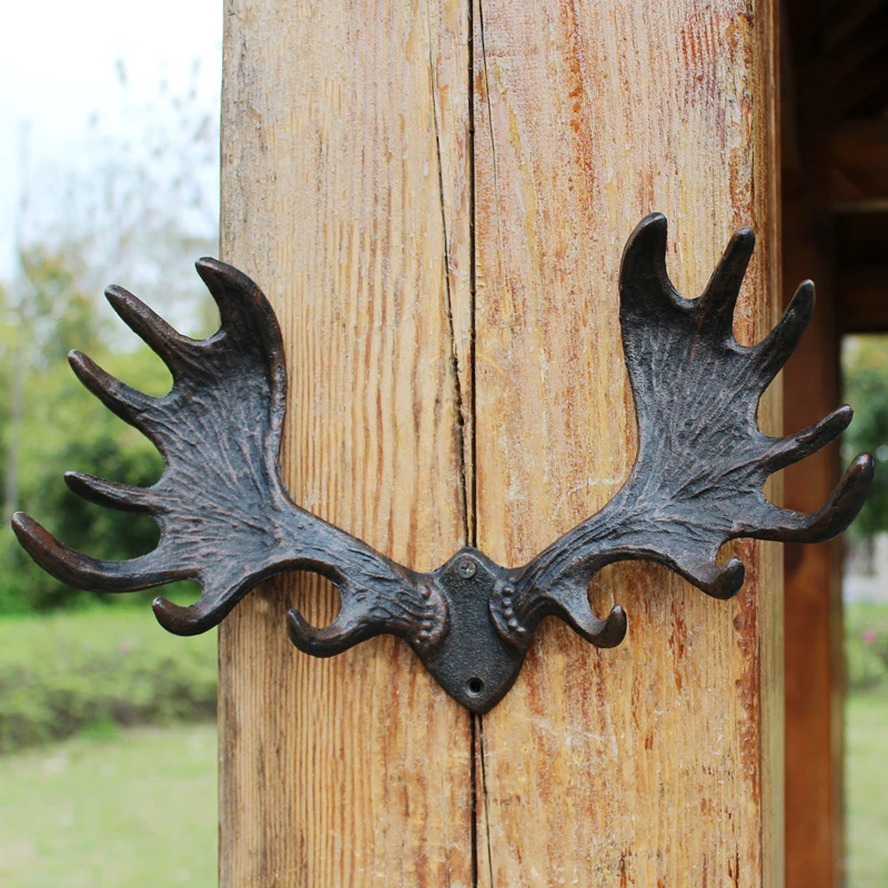 Elk Horn Hook European Style Creative Shop Wall Hangings Coat Rack Row Hook Cast Iron Furniture Decoration