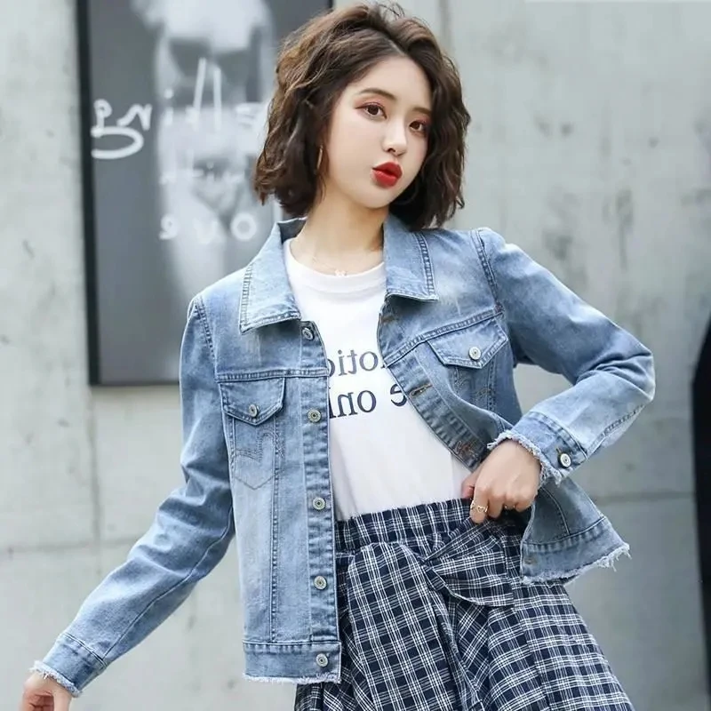 Denim Short Jacket Tide Ins Female 2024 Spring And Autumn New Outwear Slim And Thin Net Red Embroidery Women\'s Top Coat L200