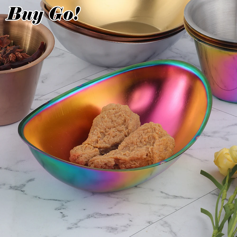 1/2PCS Stainless Steel Korean Salad Bowl Golden Bowl Snack Dessert Bowl With Sauce Container Dipping Cups Barbecue Tableware