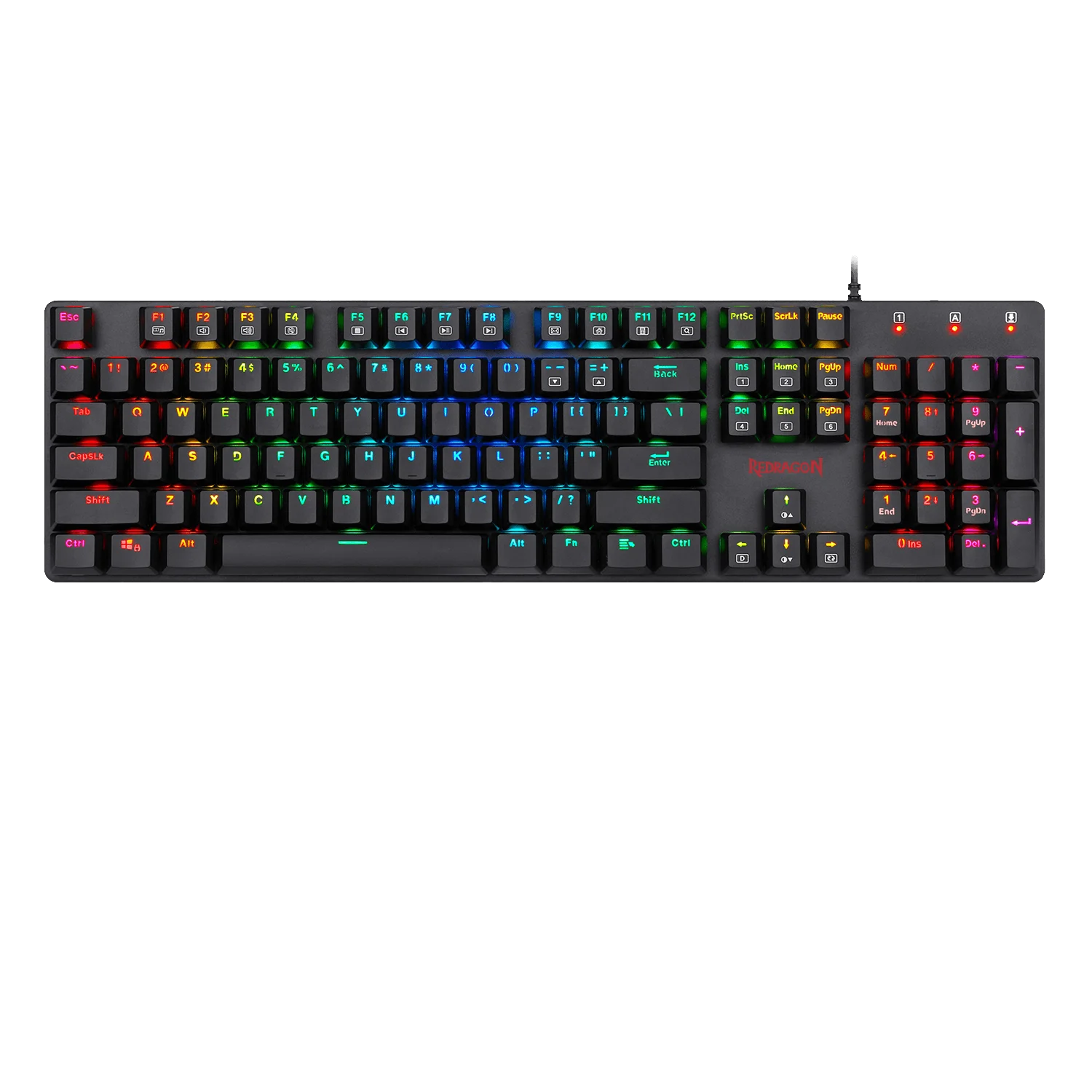 Imagem -03 - Rgb Ultra-fino Teclado Mecânico para Jogos 104 Teclas Anti-ghosting Ação Rápida Menos Viagens para pc Gamer Redragon-k589