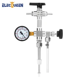 Llenadora de botellas de contrapresión mejorada con medidor de presión 0-60, dispositivo de embotellado de cerveza casera, Kit de transferencia de contacto sin oxígeno