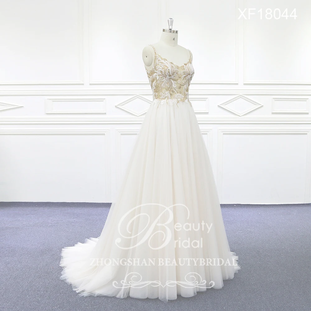 Beautybridal Robe de XF18044Mariage милое богемное кружевное винтажное пляжное свадебное платье в стиле бохо Романтические свадебные платья