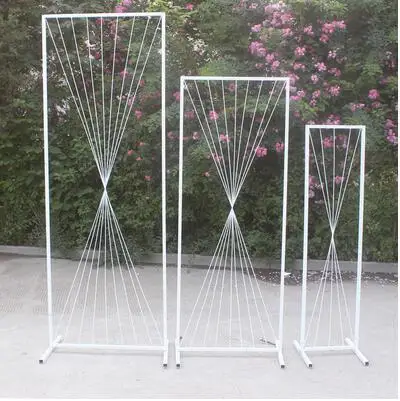 Wedding props wrought iron geometric screen wedding stage rectangle frame road profiled background decorative hourglass screen