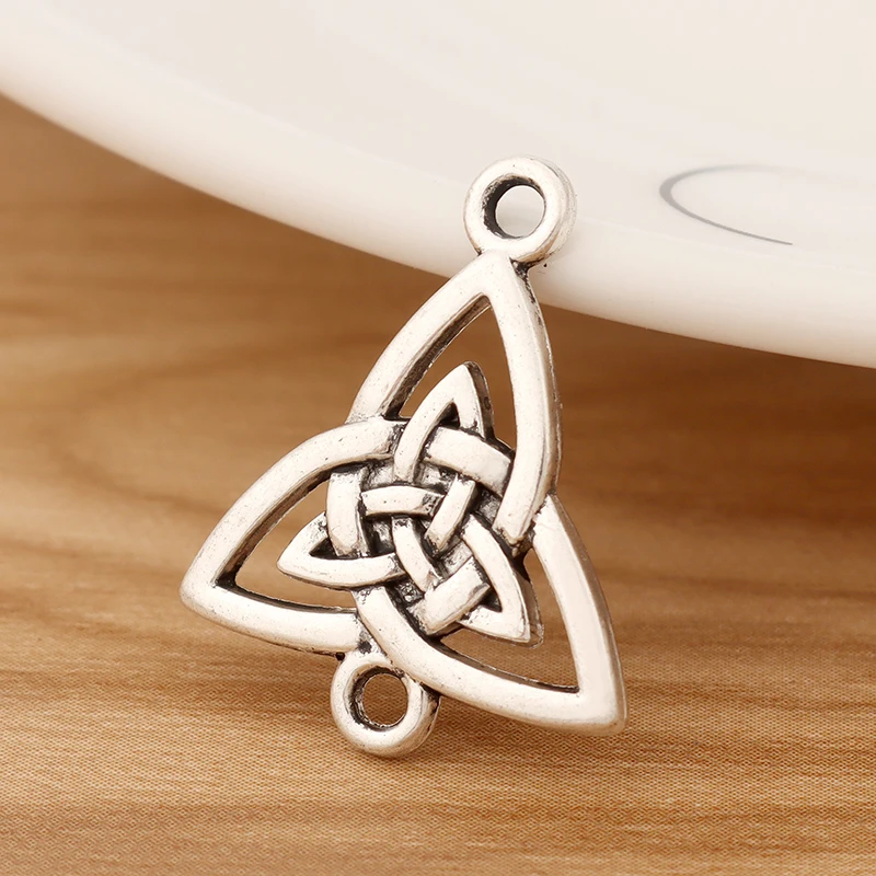 

20 Pieces Tibetan Silver Celtics Knot Trinity Triquetra Connector Charms for Bracelet Jewelry Making Accessories 24x20mm