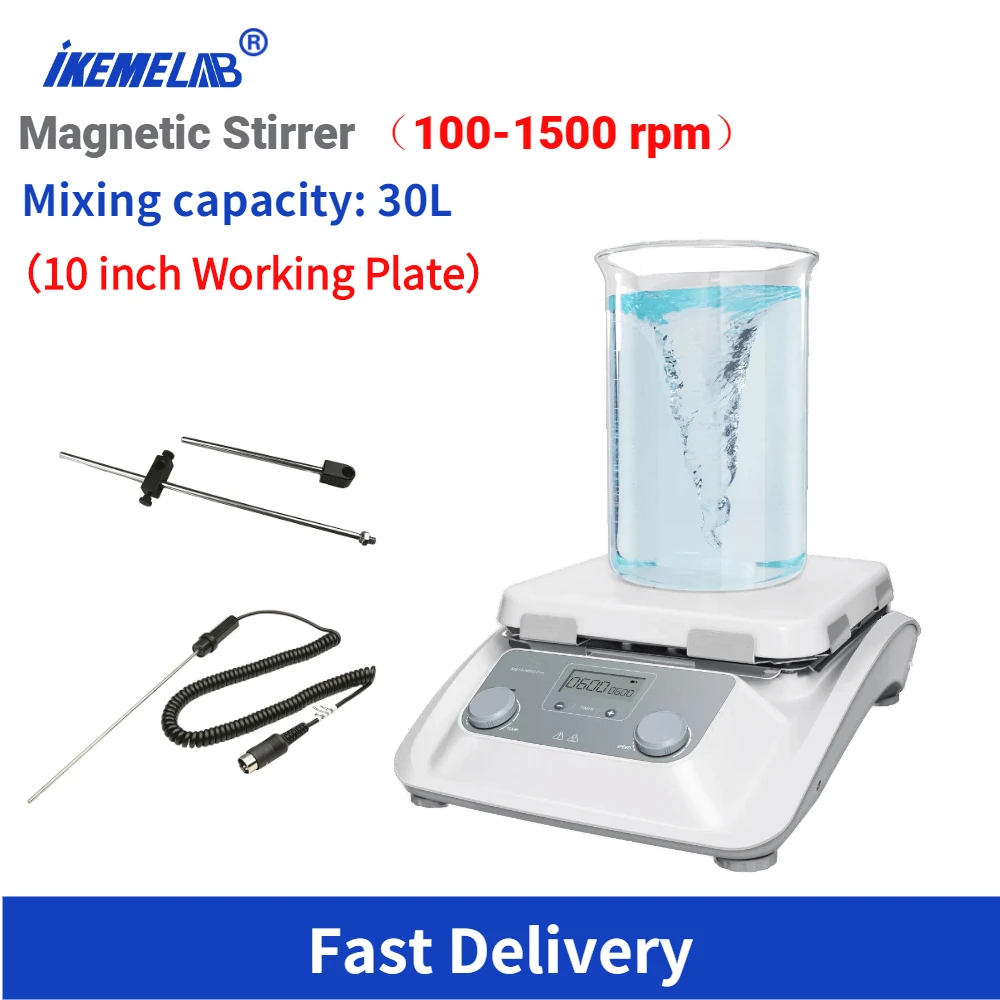 30L Hotplate Magnetic Stirrer Planetary Mixer LCD Digital 550°C Adjustable Speed 1500rpm Medical Science Laboratory Equipment