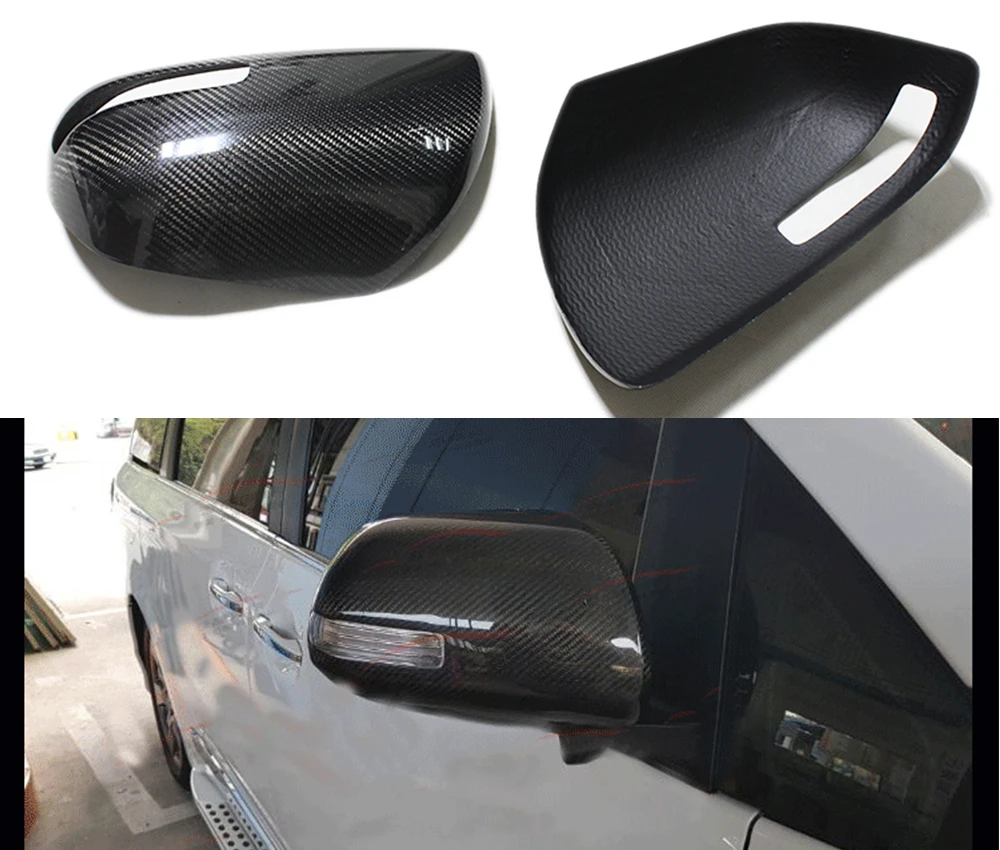 

For TOYOTA Previa XR50 Estima Tarago 2006-2016 car Black carbon fibre Rearview mirror cover trim 07 08 09 10 2011 12 13 14 15 16