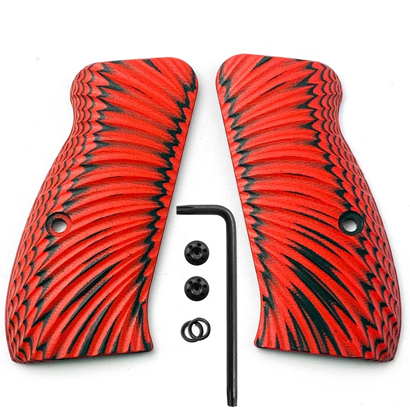 Imagem -04 - Punhos Personalizados para Apertos de Arma Textura Sunburst Parafusos Incluídos G10 Cz75 Compacto cz P01p100c100t100pcrcz 75 d Apertos Par