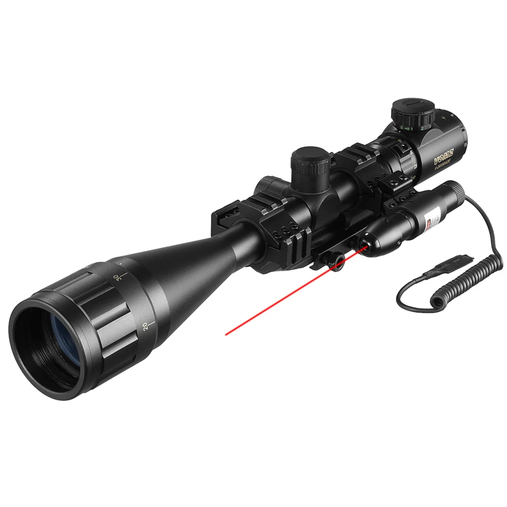 VOMZ 6-24x50 AOEG Scope Afstandsmeter Richtkijker Met Holografische 4 Richtkruis Zicht Red Dot Groene Laser Combo Riflescope Ar15