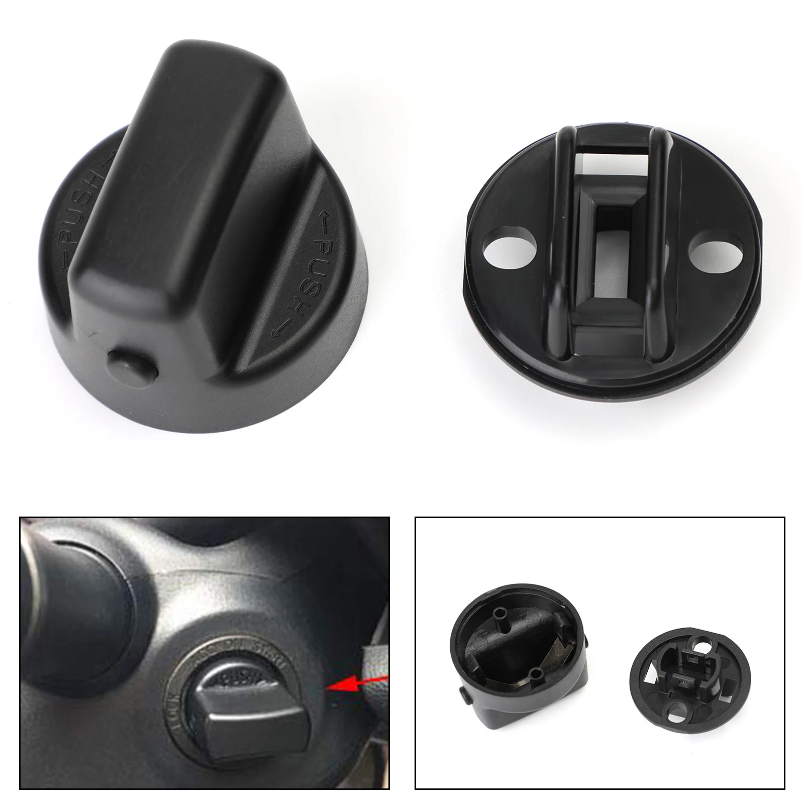 Artudatech Ignition Key Knob Push Turn Switch & Base Mount Set For Mazda CX-7 CX-9 Speed 6 Car Accessories