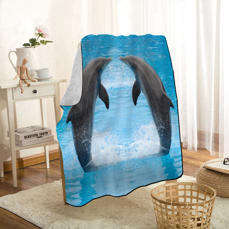 

HEARMNY Dolphin Animal Blanket Super Soft Warm Microfiber Fabric Blanket For Couch Throw Travel Adult Blanket