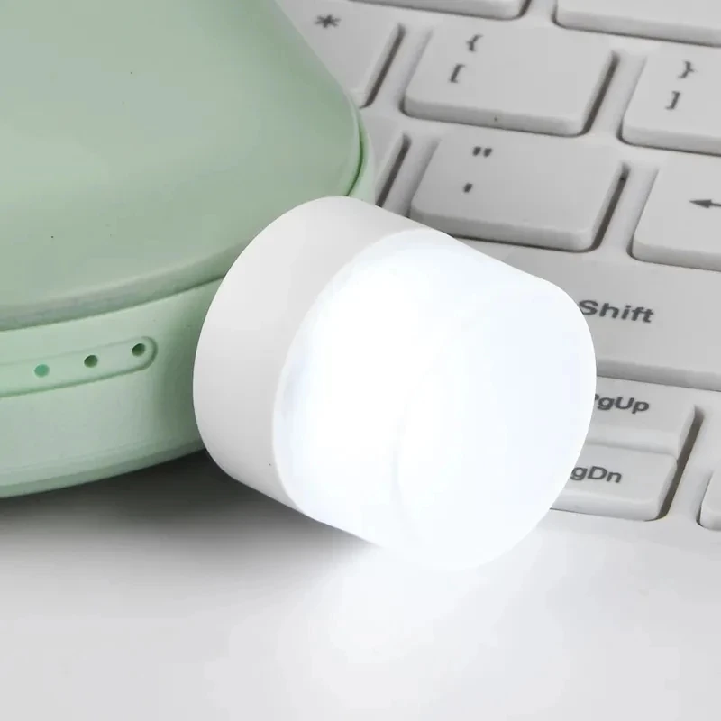 USB Plug Lamp Computer Mobile Power Charging USB Small Book Lamps LED Eye Protection Reading Light Small Round Light Night Ligh