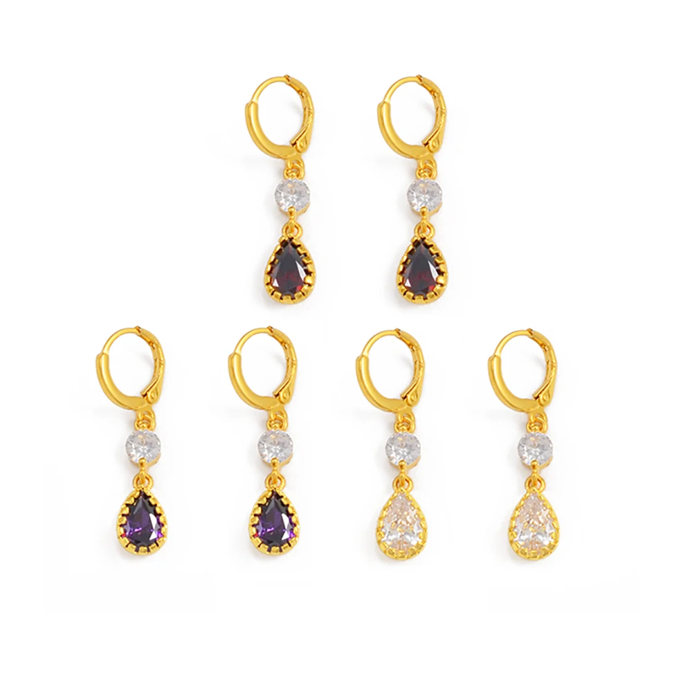 Anniyo Hawaiian Jewelry Cubic Zirconia Drop Earrings Guam Micronesia Chuuk Kiribati African Stone Earrings @@022207