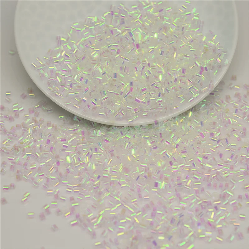 500g/Lot 2*3mm AB Paillette Pipe sequins Center Holes Sewing PVC DIY Sewing Materials Loose Sequins