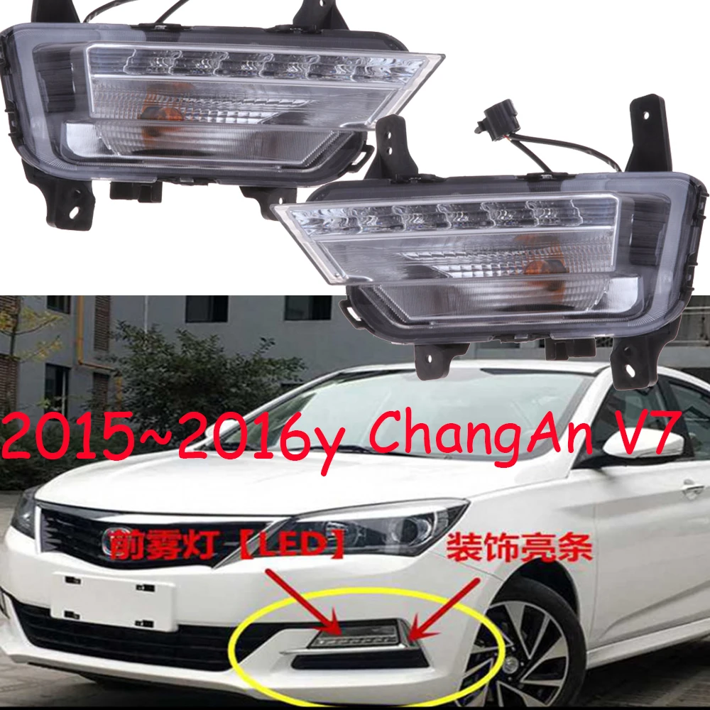

1pcs Car bumper headlamp ChangAn V7 daytime light 2015~2017y car accessories LED DRL Chang An headlight ChangAn V7 fog light