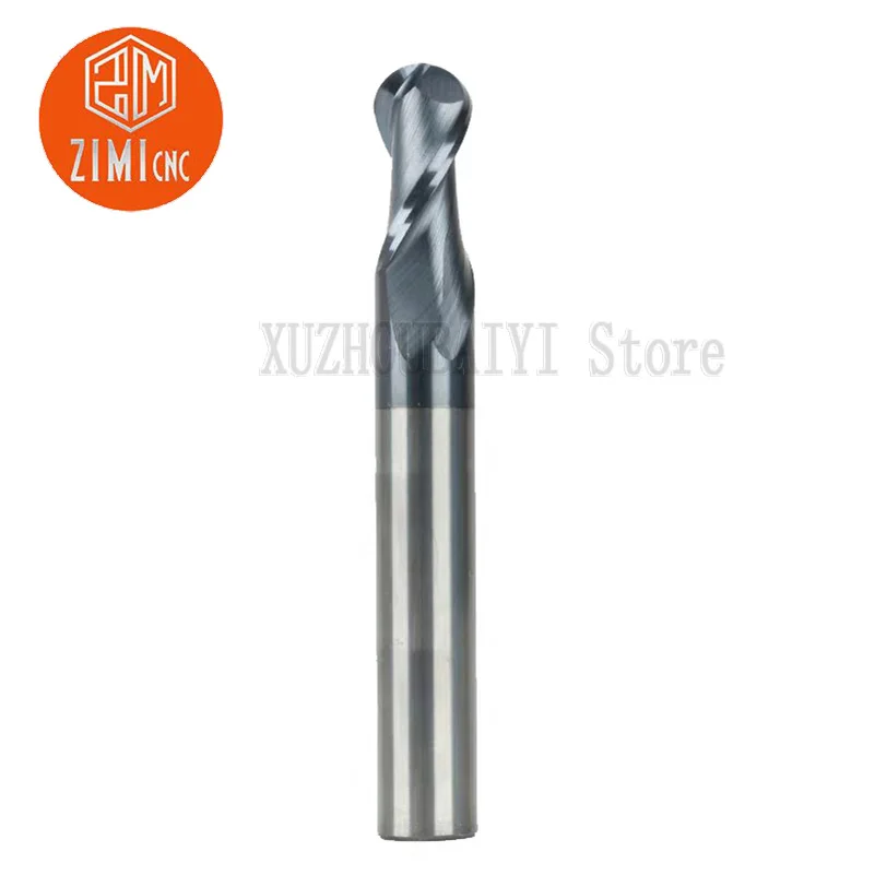 HRC45 ° tungsten steel milling cutter R ball round ball head end mill straight shank taper carbide milling cutter metal