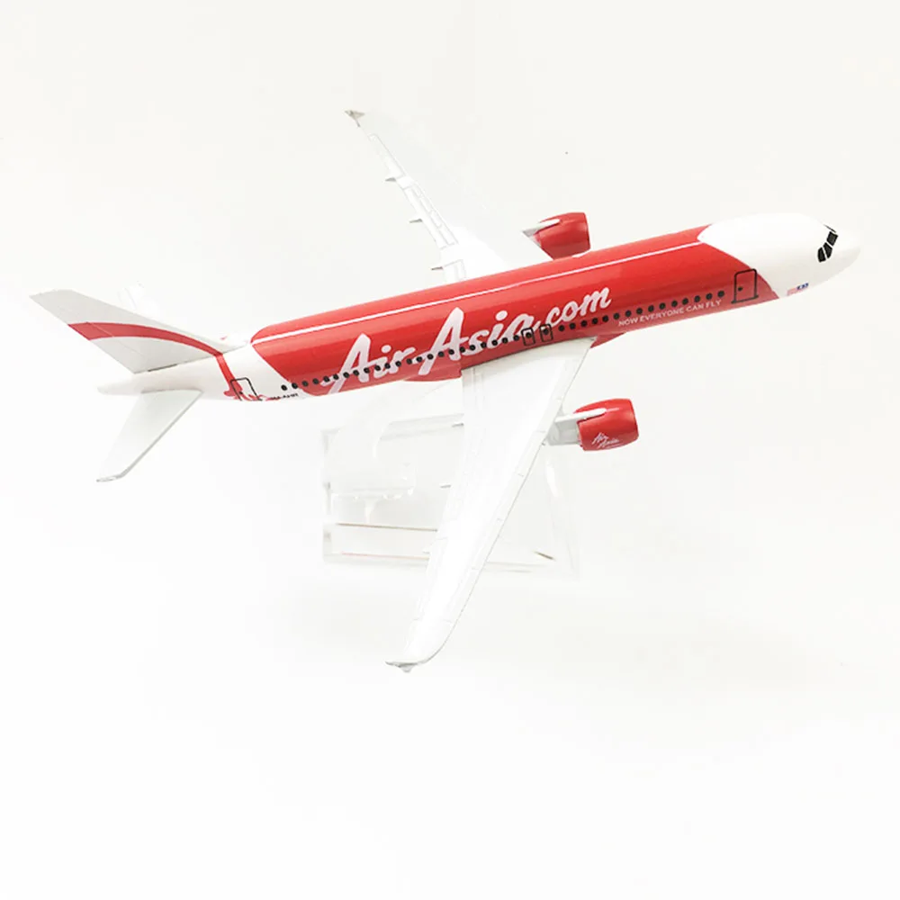 1/400 Scale Alloy Aircraft Airbus A320 Air Asia 16cm Alloy Plane Model Children Kids Gift for Collection Dest Decoration