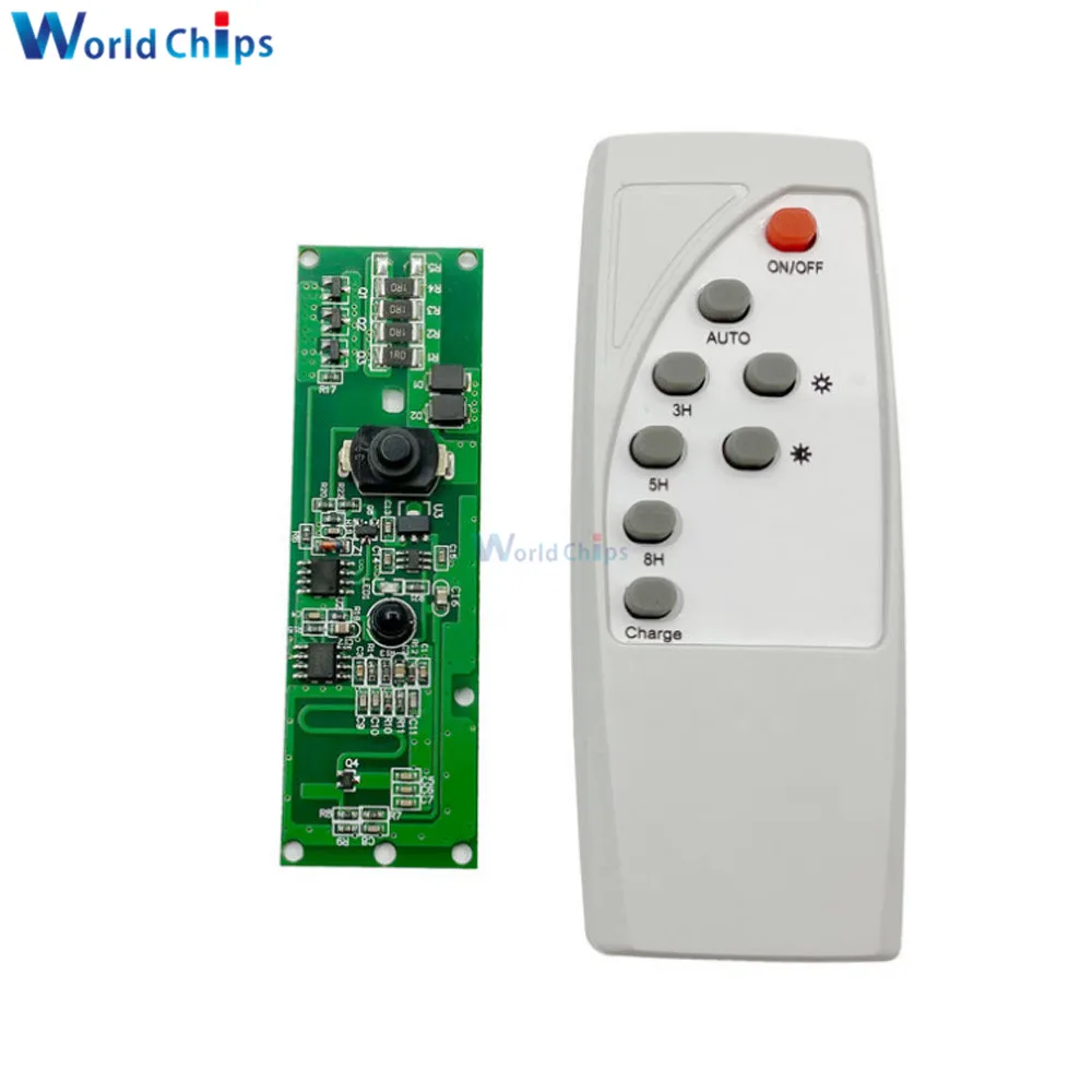 Microwave Radar Sensor Module DC 3.2V 3.7V Solar Lamp Control Board 15S Delay with Remote Control for Home Wall Lamp Lights