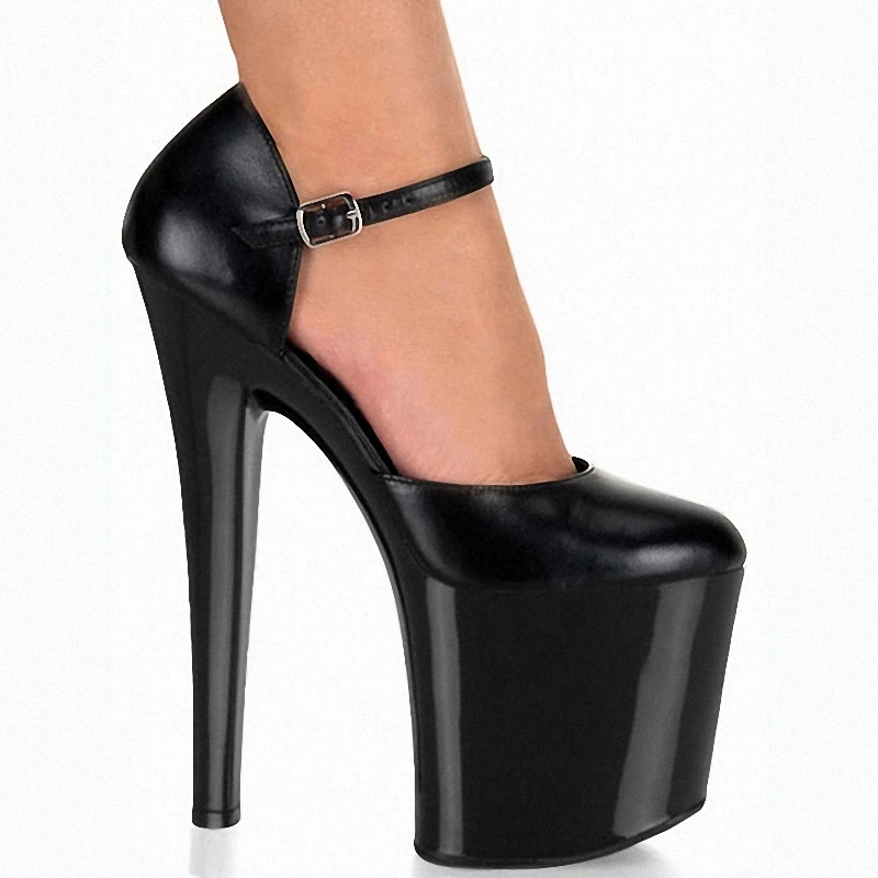 Scarpe con tacco Super alto da 20cm décolleté Queen di grandi dimensioni poco profonde 8 pollici discoteca in pelle verniciata Pole dancing Gothic Concise novità sandali da ballo Bellezze ballerine esotiche Scarpe