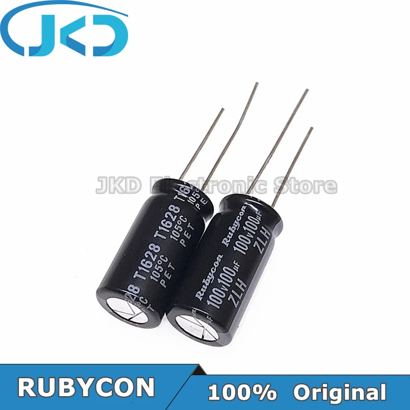 

20pcs RUBYCON 100UF 100V 10*20mm 100UF100V 100V100UF 10x20mm Aluminum Electrolytic Capacitor 100% Original