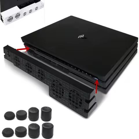 PS4 Pro Cooler Fan,USB External 5-Fan Turbo Temperature Control Cooling For Sony Playstation 4 Pro Game ventilador ventilateur