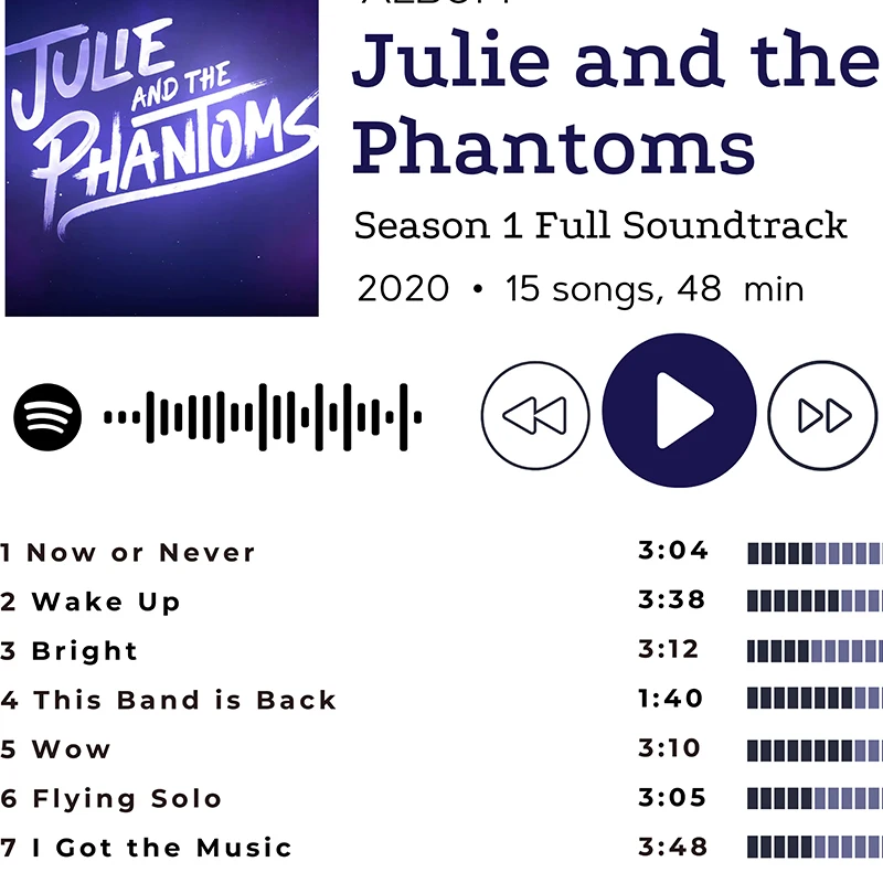 JULIE and the PHANTOMS Series Soundtrack Playlist Poster Classic Art Prints Music Wall Art Canvas Painting Pictures Home Decor