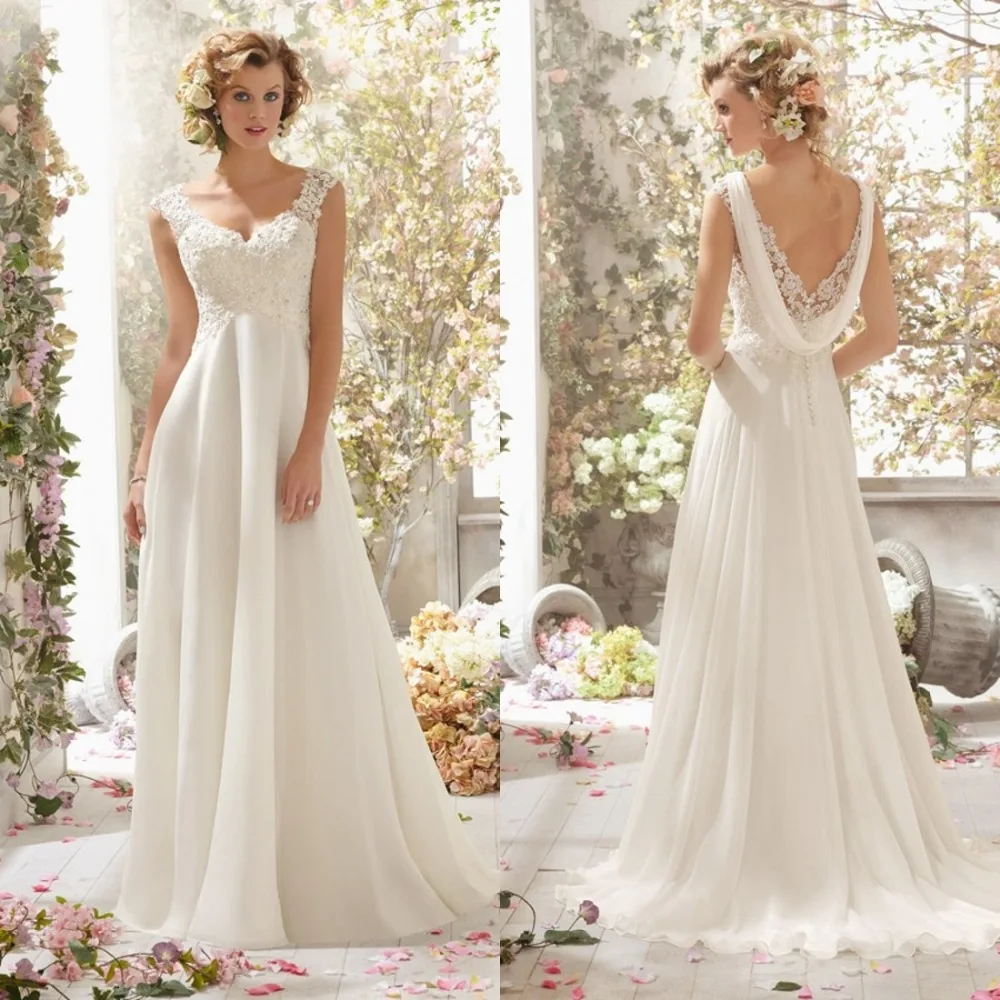 Nieuwe Collectie Sweetheart Lange Chiffon A-lijn Bruidsjurk Sweep Trein 2018 Vestido De Novia Robe De Soiree Bruidsmeisje Jurken