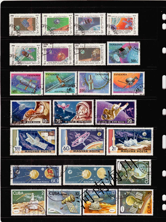 100 different outer Space Stamps real used post Stamps Postage for collection vintage Post Stamps For Scrapbooking Stamps used