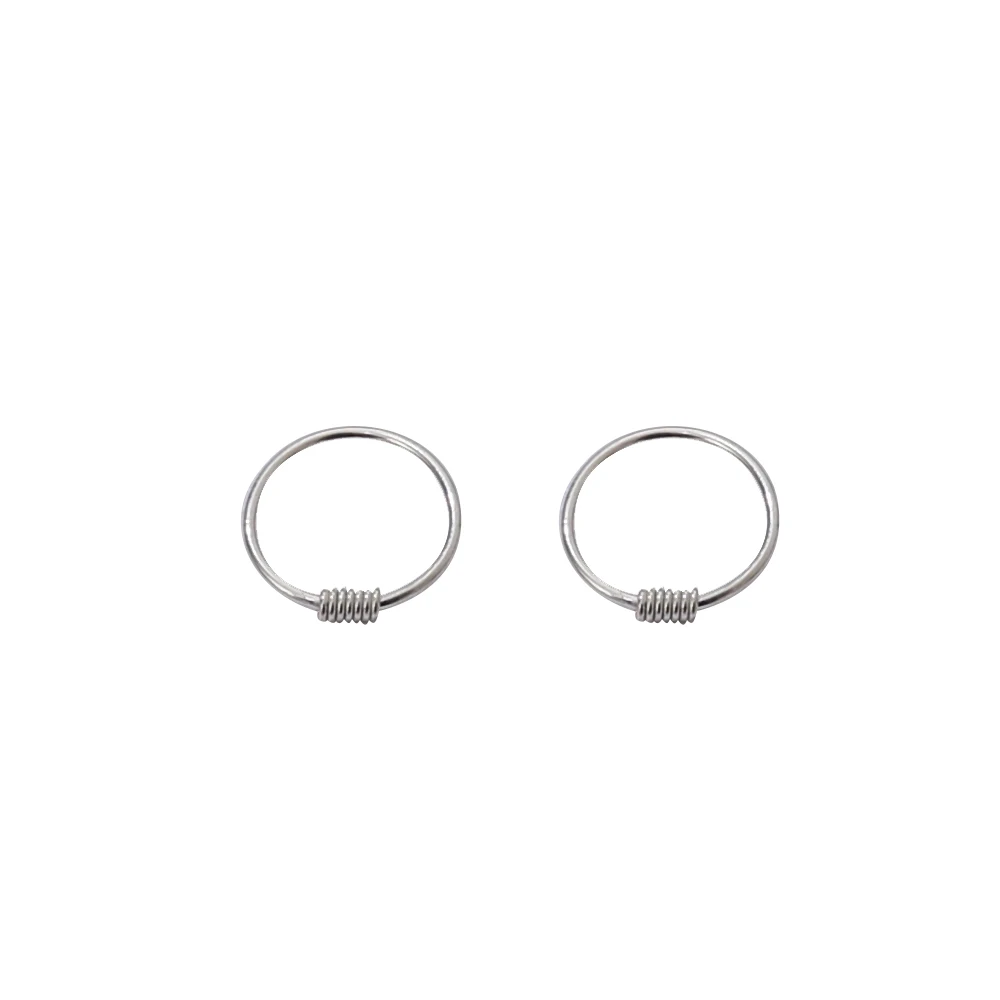 925 sterling silver Plain hoop earrings for women men small gold hoops ear bone Buckle Round earring Nose Ring fine jewelry new