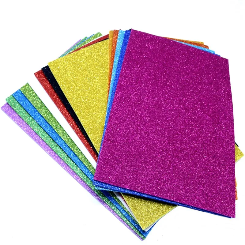 10 Sheets/bag 20X30 Cm Glitter Foam Paper Sparkles Paper for Kid\'s Handcraft Craft Paper-Cut Scrapbook Material Decoration Paper