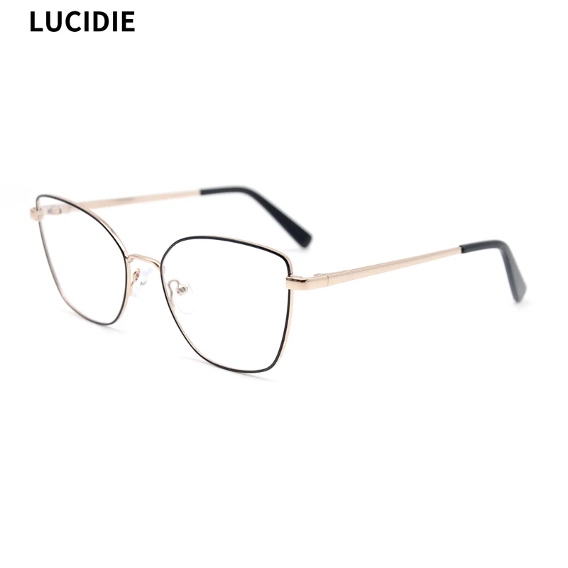 

LUCIDIE Woman Cat Eye Metal Glasses Frame Myopia Eyeglasses Women Frame Clear Lens Frame Optical Glasses Frames Female Eyewear