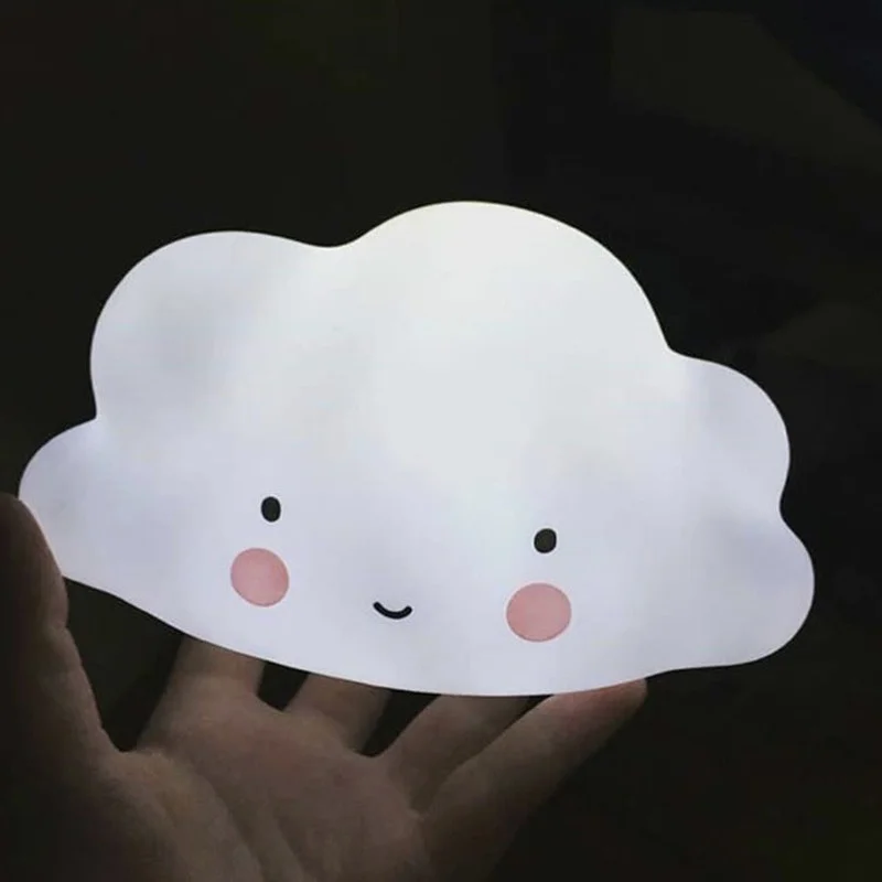 Cute Cloud LED Night Light Kids Bedside Lamp Battery Operated Bedroom Room Decoration Cloud Nightlight For Kid Children Gifts