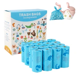 240 Count Diaper Disposal Bag Eco-Friendly Baby Disposable Diaper Bags 100% Biodegradable Diaper Sacks blue Unscented Nappy Bags