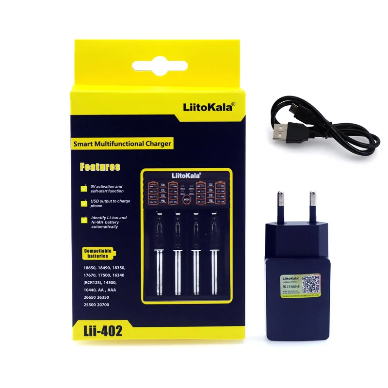 Liitokala Lii-500 Lii202 Lii402 LiiS1 Lii100 18650 Charger 1.2V 3.7V 3.2V AA/AAA 26650 NiMH li ion battery Smart Charger 5V plug