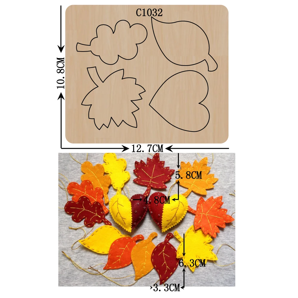 

Плашки для резки деревянных листьев, Скрапбукинг, C-1032, Новинка, Несколько размеров